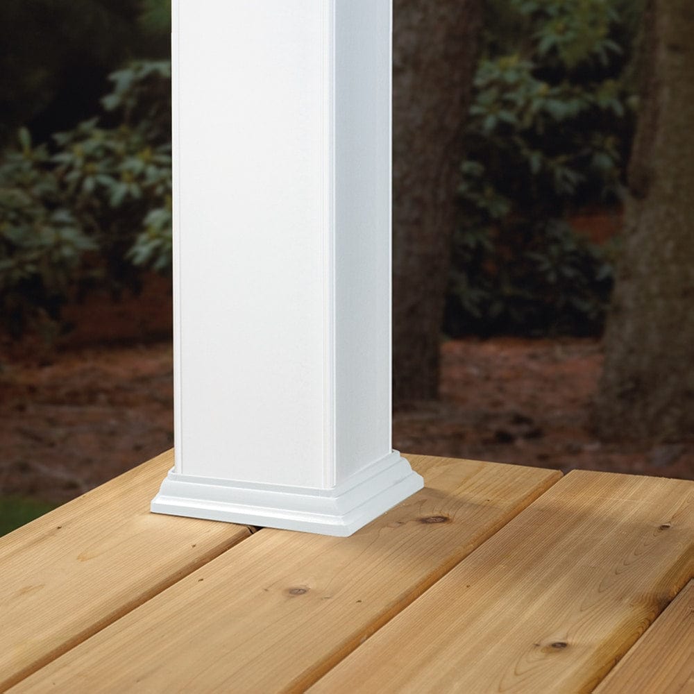 Deckorators 4\" Composite Post Sleeve, Cap &amp; Skirt, close-up detail