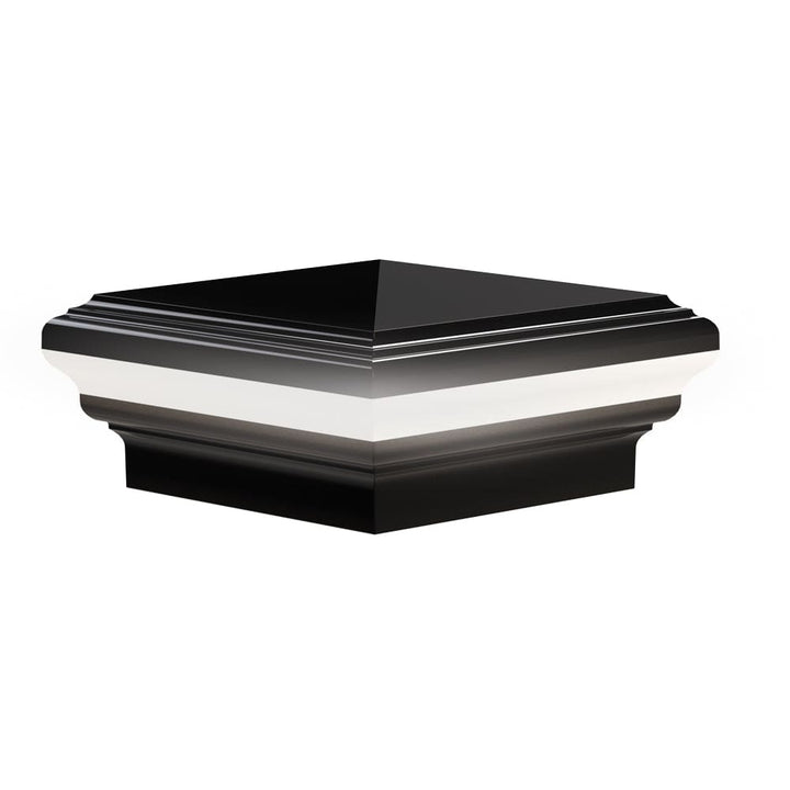 Keylink Railing Textured Black / 2-1/2" Decorative Post Cap Light | Placid Point Lighting