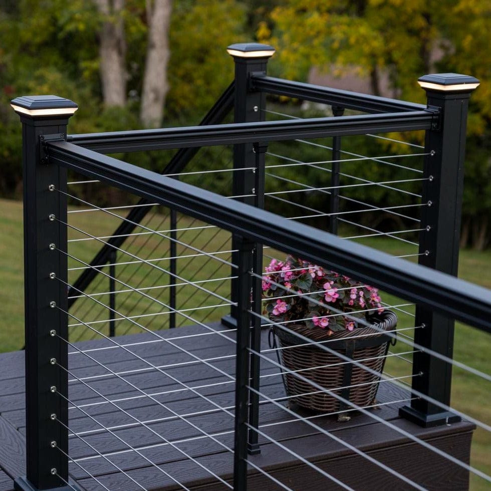 Keylink American Series Horizontal Cable Rail Textured Black / 36" / 8' Level (93") Keylink American Series Horizontal Cable Top Rail Kit